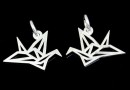 Pandantiv porumbel origami argint 925, 16.5x15mm  - x1