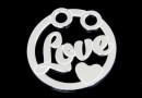 Link, disk, love 925 silver, 18mm  - x1