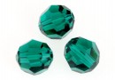 Swarovski, margele, rotund fatetat, emerald, 10mm - x2