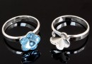 Ring base, 925 silver, Swarovski flower 10mm, inside 17.3- x1