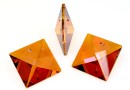 Swarovski,  double pyramid pendant, copper, 22mm - x1