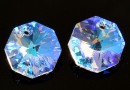 Swarovski, pandantiv octogon, blue aurore boreale, 14mm - x1