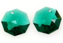 Swarovski, pandantiv octogon, emerald, 14mm - x1