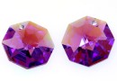 Swarovski, pandantiv octogon, violet aurore boreale, 14mm - x1
