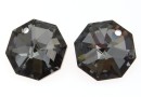 Swarovski, octagon pendant, silver night, 14mm - x1