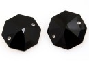 Swarovski, octagon link, jet, 22mm - x1