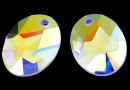 Swarovski, kaputt oval pendant, aurora borealis, 26mm - x1