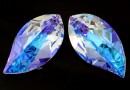 Swarovski, pandantiv frunza, blue aurore boreale, 28mm - x1