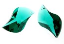 Swarovski, pandantiv wave leaf, emerald, 30mm - x1