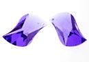 Swarovski, pandantiv wave leaf, blue violet, 30mm - x1