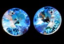 Swarovski, pandantiv rivoli, blue aurore boreale, 12mm - x2