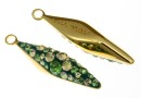 Swarovski, pand. pave placat cu aur, luminous green, 20mm - x1