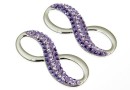 Swarovski, pand. pave placat cu rodiu, infinit, tanzanite, 20mm - x1