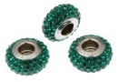 Swarovski, becharmed pave emerald dark green, 13.5mm - x1