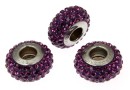 Swarovski, becharmed pave amethyst dark lila, 13.5mm - x1