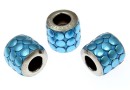 Swarovski, becharmed pavé, brushed metallic blue, 9.5mm - x1