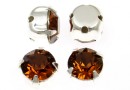 Swarovski, chaton montees, smoked topaz, 6mm - x10