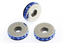 Swarovski, becharmed rondelle sapphire, 13mm - x1