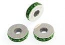 Swarovski, becharmed rondelle dark moss green, 13mm - x1