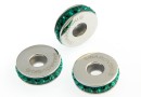 Swarovski, becharmed rondelle emerald, 13mm - x1