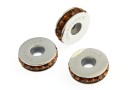 Swarovski, becharmed rondelle smoked topaz, 13mm - x1
