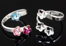 Ring base, 925 silver, 3 Swarovski flowers 6-6-6mm - x1