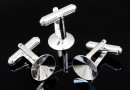 Cufflink base, 925 silver, for rivoli 12mm - x1 pair