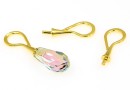 Sistem prindere pandantiv, argint 925 placat cu aur, 16.5x6.5mm - x2