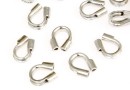 Wire protector, rhodium-plated 925 silver, 5mm - x4