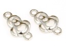 Link, hearts, rhodium-plated 925 silver, 14mm - x1