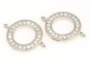 Link disc cu cristale argint 925 rodiat, 13mm - x1