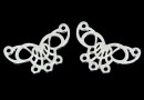 Link, butterfly filigree, 925 silver, 19.5mm - x1