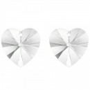 Swarovski, heart pendant, crystal, 14mm - x2