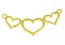 Link, 3 hearts, 18K gold-plated 925 silver, 37mm - x1