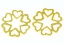 Link, clover, hearts, gold-plated 925 silver, 14mm - x1