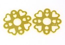 Link, clover, hearts, gold-plated 925 silver, 16mm - x1