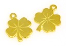 Pendant, clover, gold-plated 925 silver, 12x10mm - x1