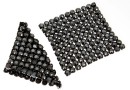 Swarovski Crystal mesh, jet hematite, 3.2x3.2cm - x1