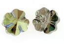Swarovski, margele trifoi, iridescent green, 12mm - x2