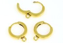 Earring findings, gold-plated 925 silver, 16.5mm - x1pair