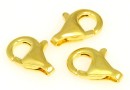 Clasp, gold-plated 925 silver, 13x8mm - x1