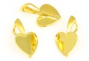 Pendant base, gold-plated 925 silver, heart, cabochon 10mm - x1