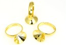 Ring base, gold-plated 925 silver, chaton 13mm, adjustable, - x1