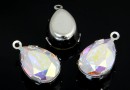 Swarovski, pand. pl. rodiu, fancy picatura, aurore boreale, 17mm - x1