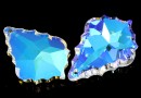 Swarovski, flat baroque pendant, blue aurore boreale, 63mm - x1