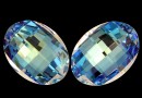 Swarovski, pandantiv oval, blue aurore boreale, 32mm - x1