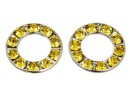 Swarovski, disc placat cu rodiu, light topaz, 12mm - x1