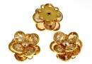 Swarovski, pand. cabochon multistone rodiat, golden shadow  - x1
