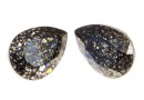 Swarovski drop fancy, black patina, 14x10mm - x1