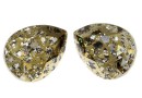 Swarovski drop fancy, gold patina, 14x10mm - x1